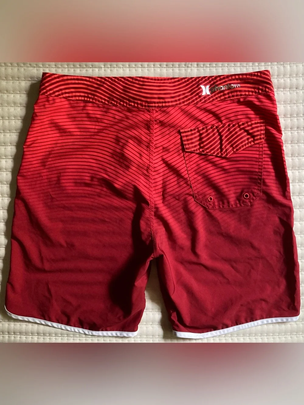 Hurley Phantom USA Olympic Board Shorts Men’s 32 Red 7” Unlined Surf Swim Beach